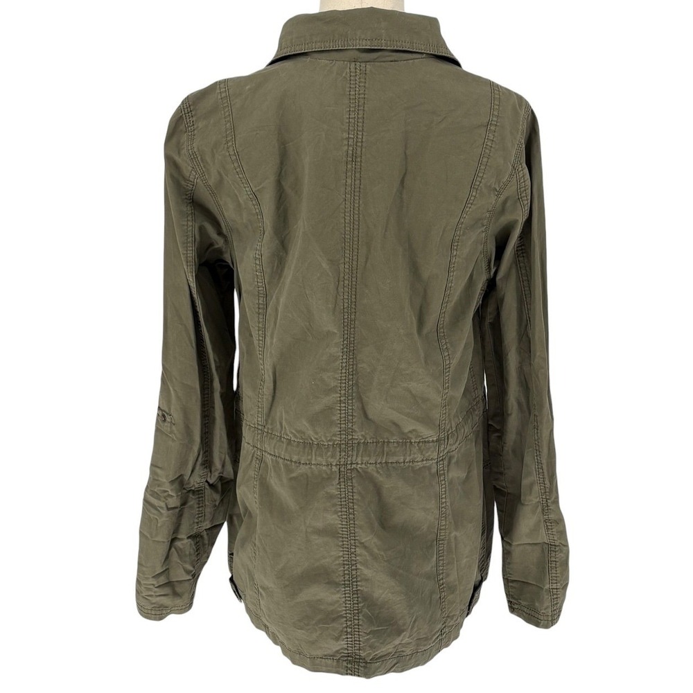 Ashley Outerwear Utility Field Jacket Olive Green Full Zip Roll Tab Large - Picture 2 of 9